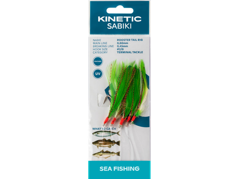 Kinetic Sabiki Rooster Tail Green/Copper Flash
