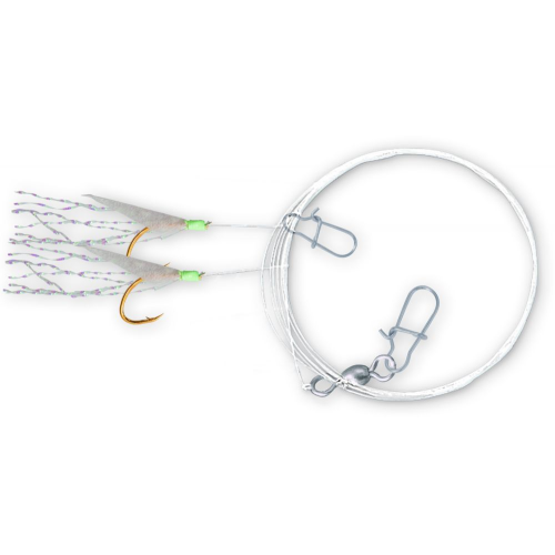 Terminale Surfcasting Zebco Z-Sea Shore Rig N.8 - 2 Ami 3/0, Lenza 0.70/0.50 Mm, Lunghezza 120 Cm - 2