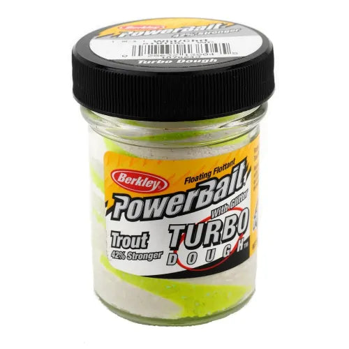 Berkley PowerBait Glitter Turbo Dough White Chartreuse