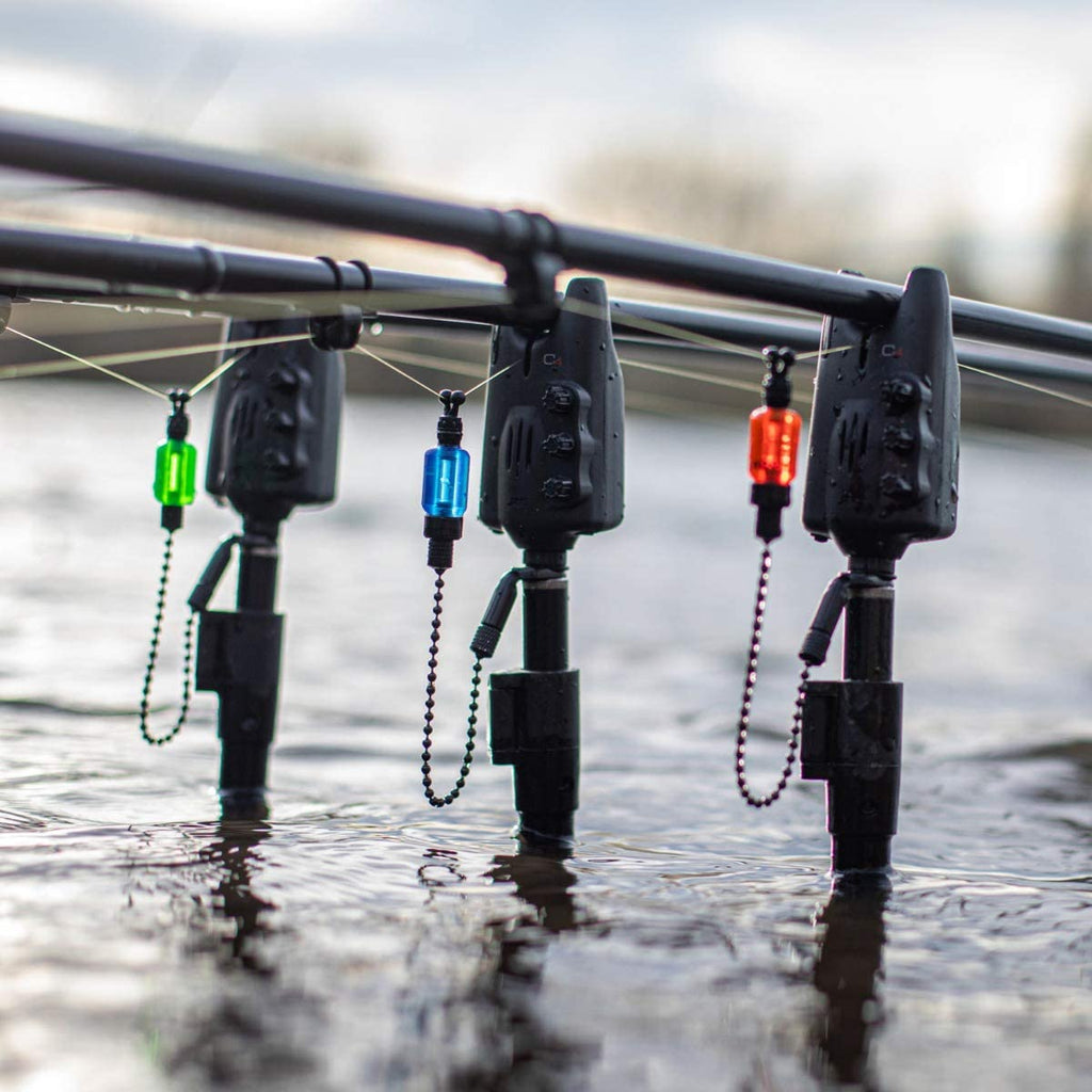 Fishing Rods Set for Carp Up on Holder with Bite Alarms and