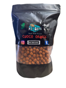 Bag of N.E. Baits Choco Orange flavored Boilie barrels for tench fishing