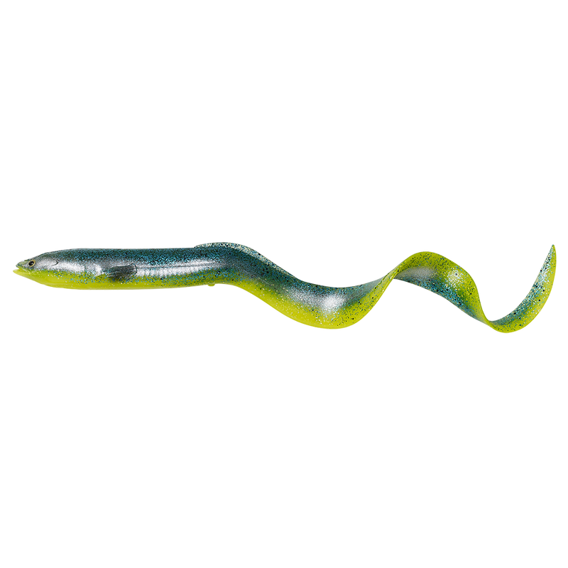 Savage Gear Real Eel Loose Body 20cm 27g Green Yellow Glitter