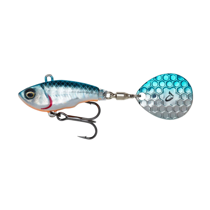 Savage Gear Fat Tail Spin 8cm 24g Sinking Blue Silver