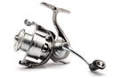 A silver Kinetic Stardust Spinning Reel with a graphite composite body and diecast aluminium spool.