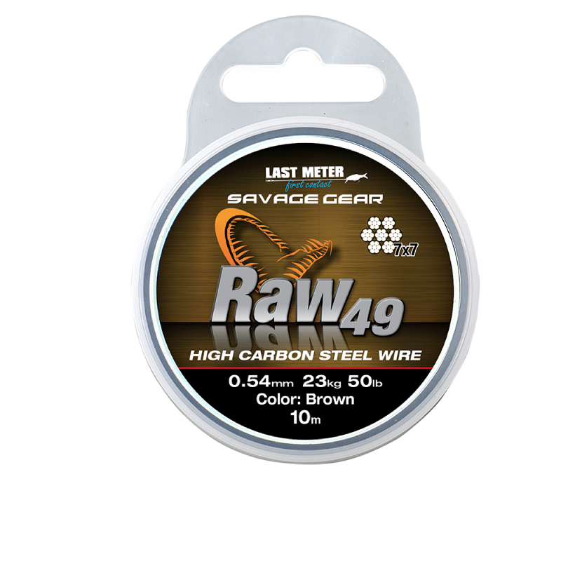 Savage Gear Raw49 Steelwire Uncoated Brown 10m