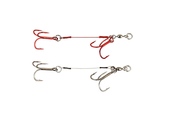 Pike Stinger Fishing Rig Treble Hook Center Pin Connector Set Corkscrew  Stingers