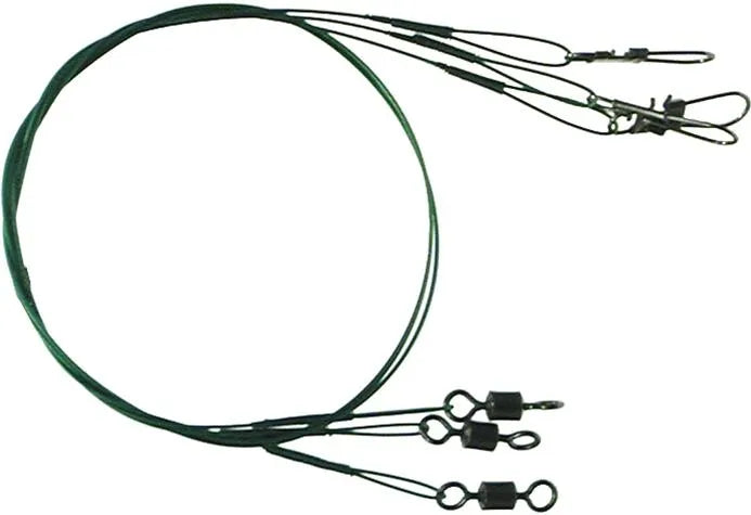 Dennett 12 Inch Wire Leader Snap Tackle Traces Green