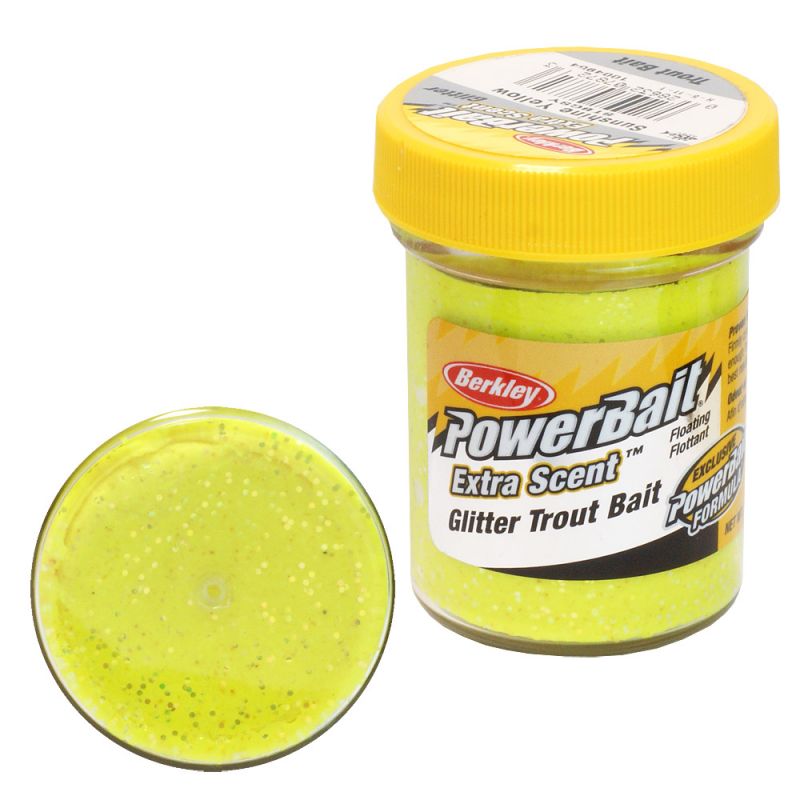 Berkley PowerBait Extra Scent Glitter Trout Bait Sunshine Yellow