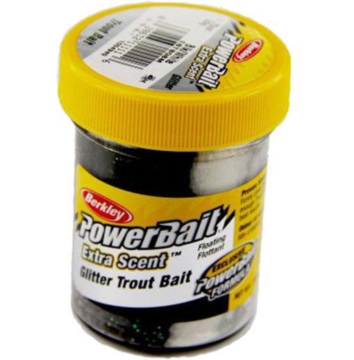 Berkley PowerBait Extra Scent Glitter Trout Bait Black White Twist