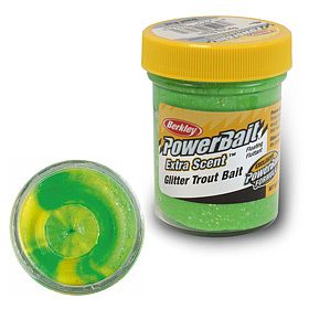 Berkley PowerBait Glitter Trout Bait Fluorescent Green/Yellow with Glitter