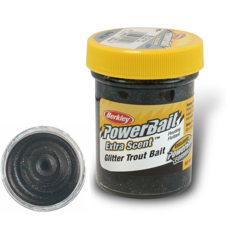 Berkley PowerBait Extra Scent Glitter Trout Bait Black Glitter