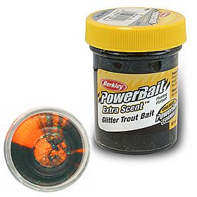 Berkley PowerBait Extra Scent Glitter Trout Bait Black Orange
