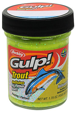 Berkley Gulp Glitter Trout Bait Chunky Chartreuse Natural Garlic Scent