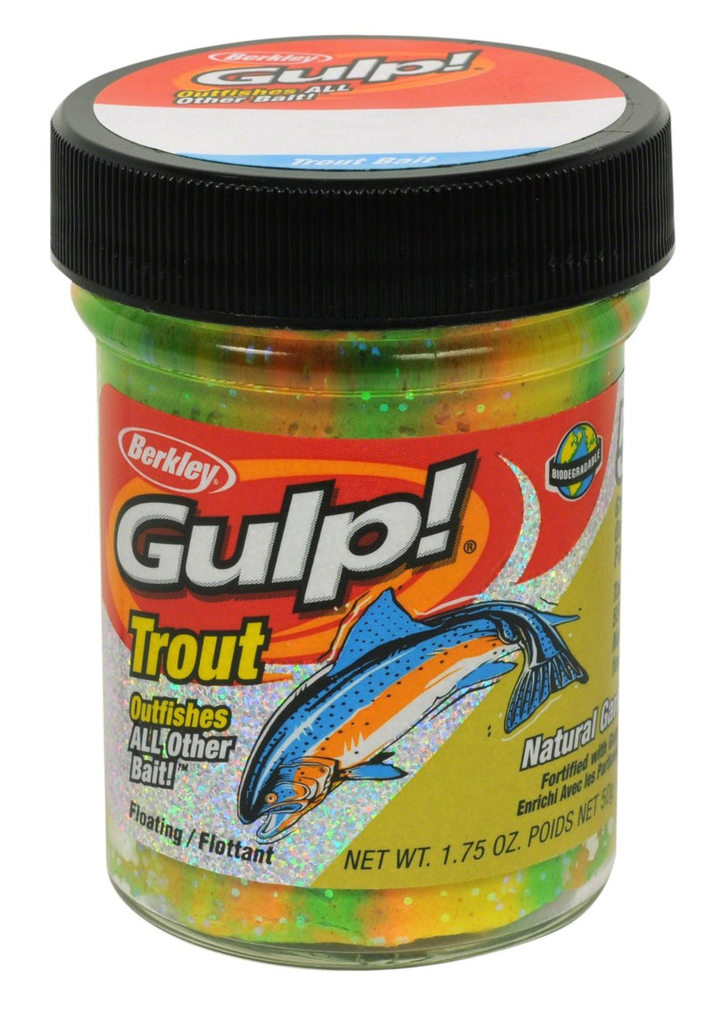 Berkley Gulp Glitter Trout Bait Rainbow Candy Natural Garlic Scent