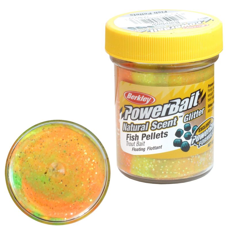 Berkley PowerBait Natural Glitter Trout Bait Fish Pellets Rainbow