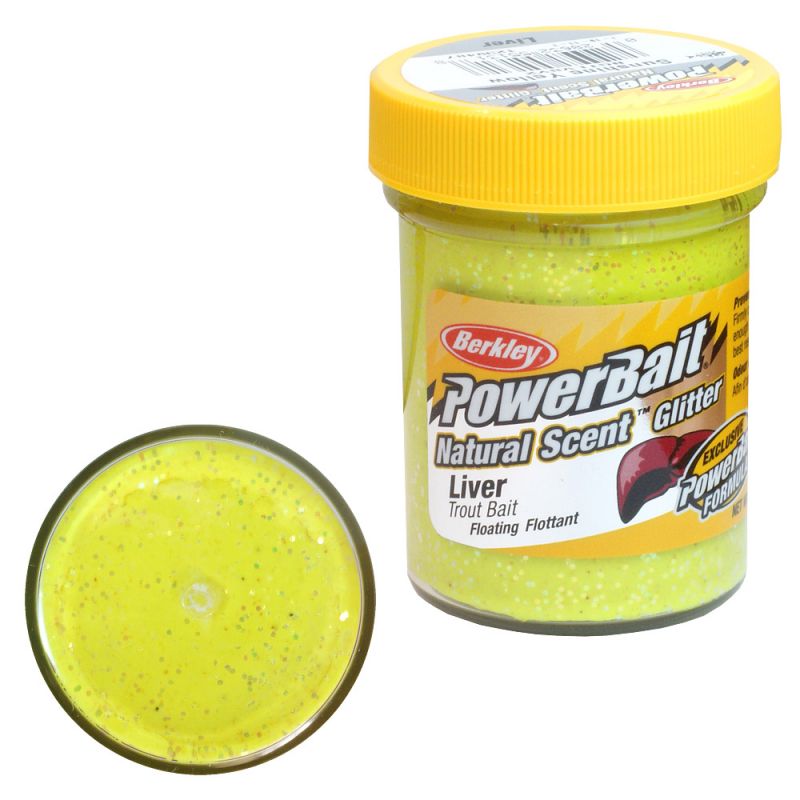 Berkley PowerBait Natural Glitter Trout Bait Liver Sunshine Yellow