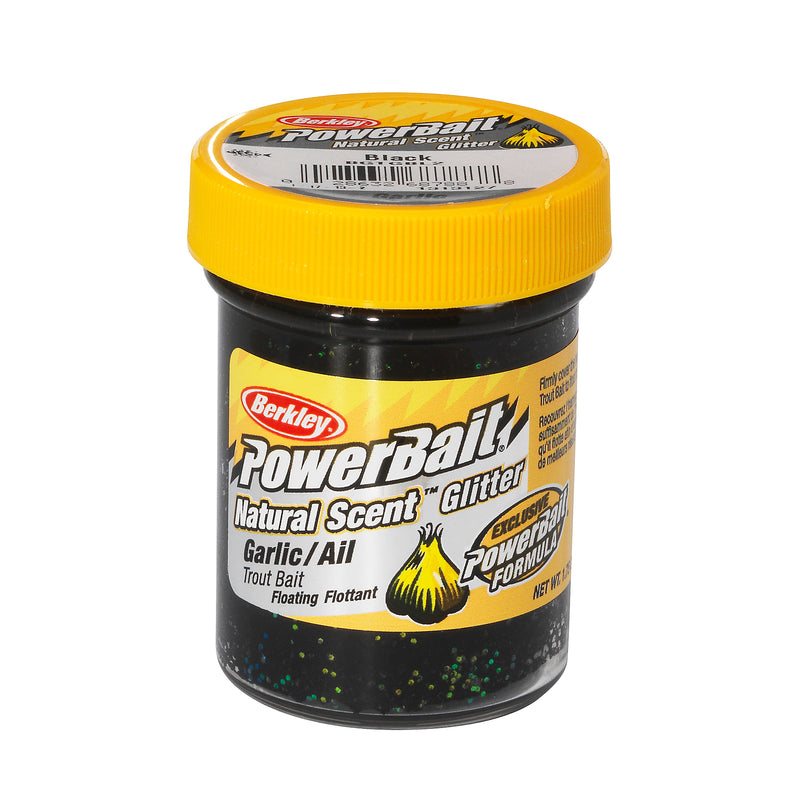 Berkley PowerBait Natural Glitter Trout Bait Garlic Black