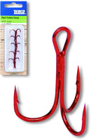 Zebco Topic Treble Hooks Red