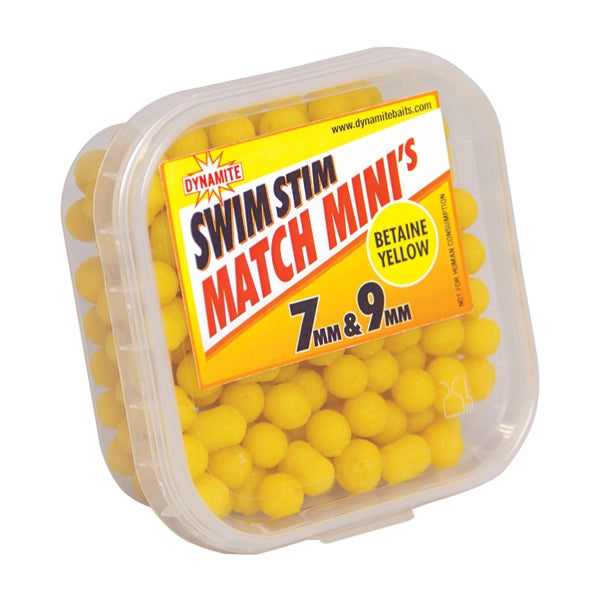 Dynamite Baits Swim Stim Match Minis Betaine Yellow 7mm and 9mm