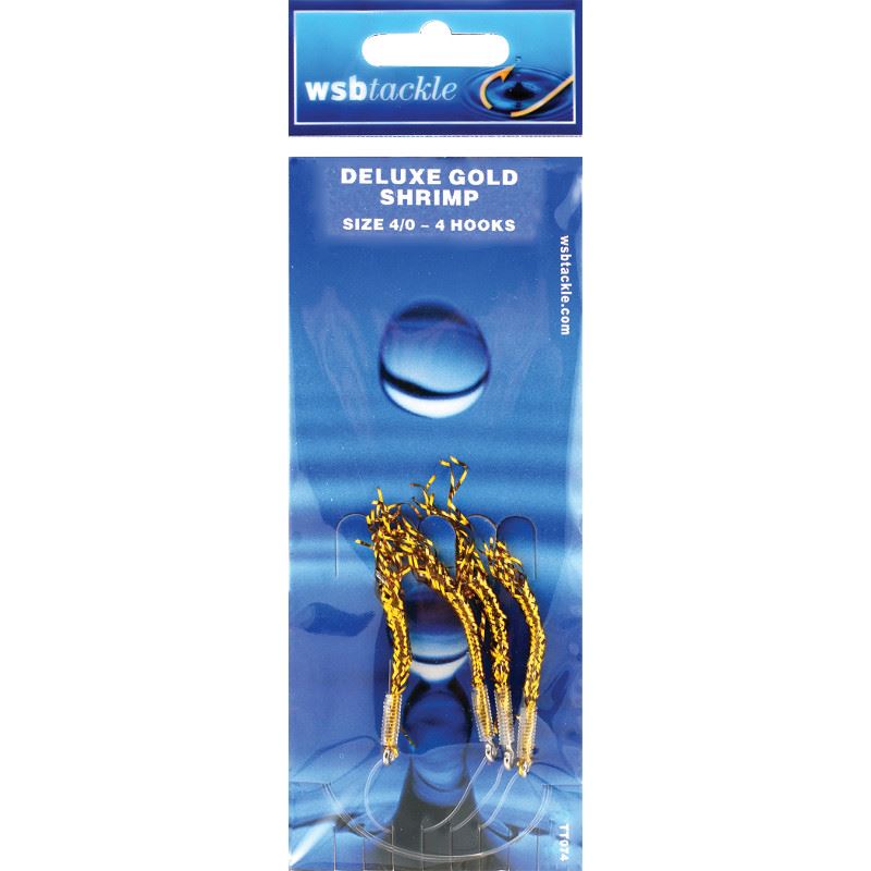 WSB Tackle Deluxe Gold Shrimp Rig Size 1/0 Hooks 4