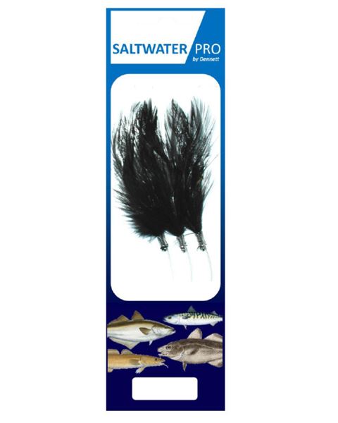 Dennett Saltwater Pro 3 Hook Black Feather Rigs 3/0