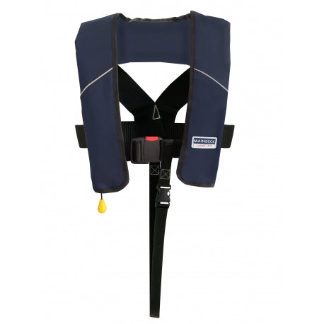 MAINDECK 180N ISO Navy Auto Life Jacket With Crutch Strap