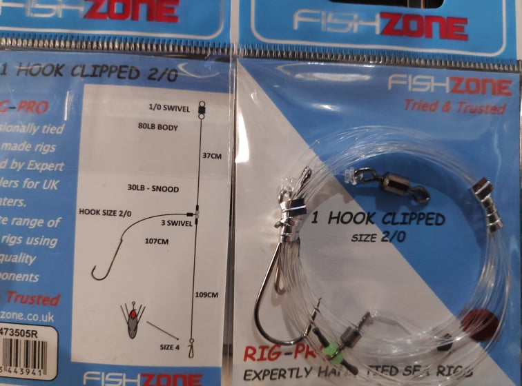 Fishzone 1 Hook Clipped Size 2/0