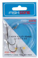 Fishzone 2 Hook Pulley Pennel Size 5/0 & 3/0
