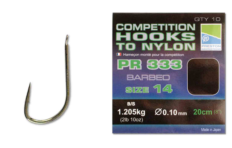 Preston Innovations Competition 333 Hooks To Nylon