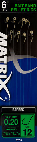 Matrix 6" Bait Band Pellet Rigs Barbed