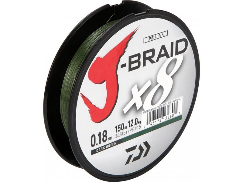 Daiwa J-Braid X8 150m Dark Green
