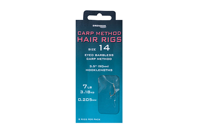 Drennan Carp Method Hair Rigs Eyed Barbless Hooks