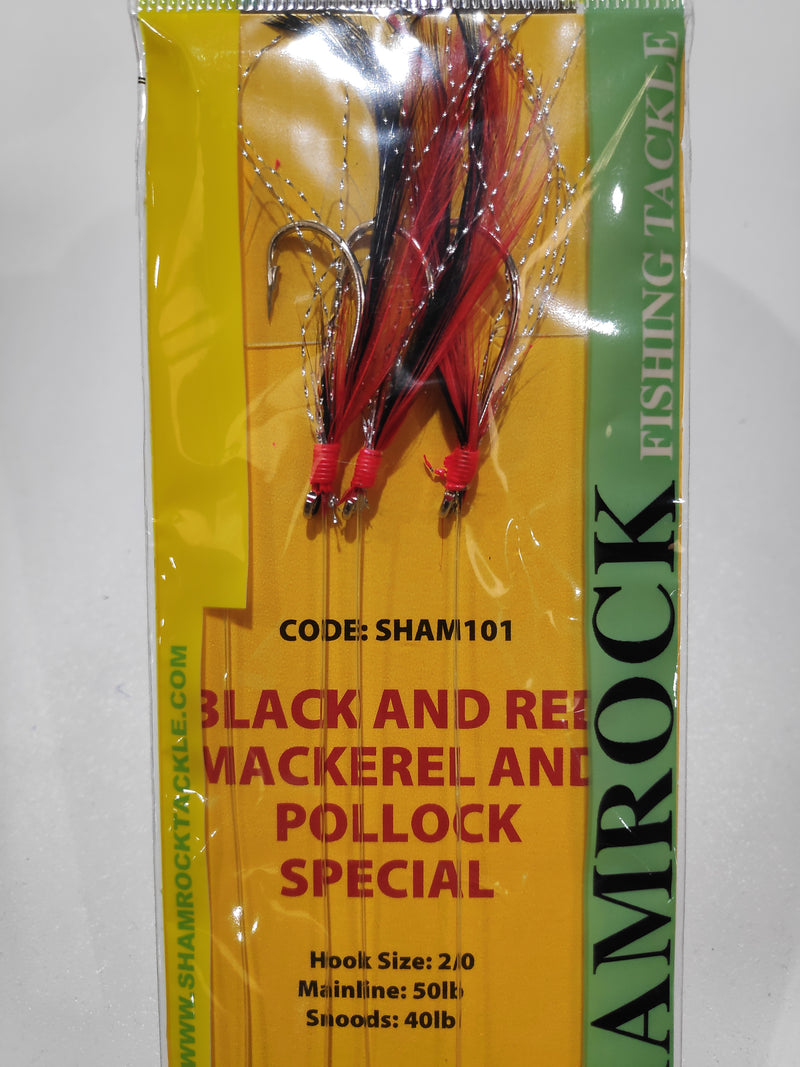 Shamrock Black and Red Mackerel and Pollock Special Rig SHAM101