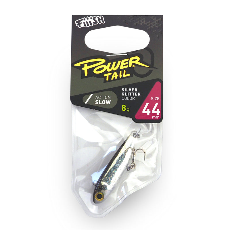 Fiiish Power Tail 44mm Slow 8g Silver Glitter PWT573