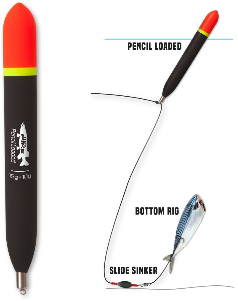 Quantum Mr. Pike Pencil Loaded Float Black 150mm 8g+12g