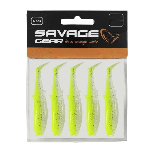 Savage Gear Cannibal Shad 8cm 5g Fluo Yellow Glow 5pcs