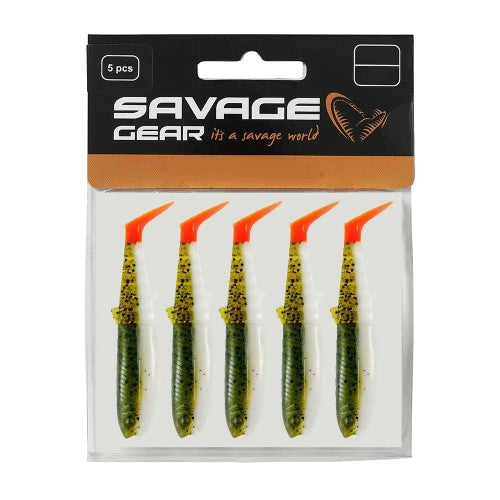 Savage Gear Cannibal Shad 8cm 5g Olive Hot Orange 5pcs