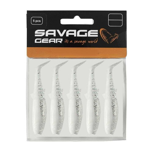 Savage Gear Cannibal Shad 8cm 5g White Flash 5pcs