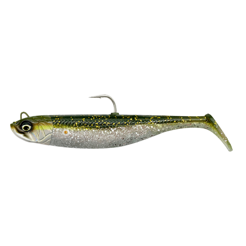 Savage Minnow Green Silver sea bass lure