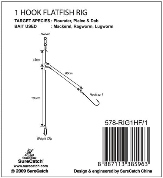 SureCatch Pro Series 1 Hook Flatfish Rig