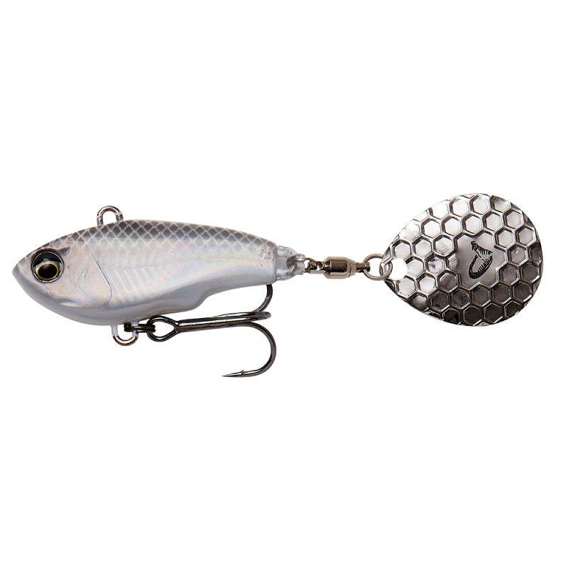 Savage Gear Fat Tail Spin 8cm 24g Sinking White Silver