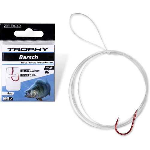 Zebco Trophy Perch Red Hook-to-Nylon