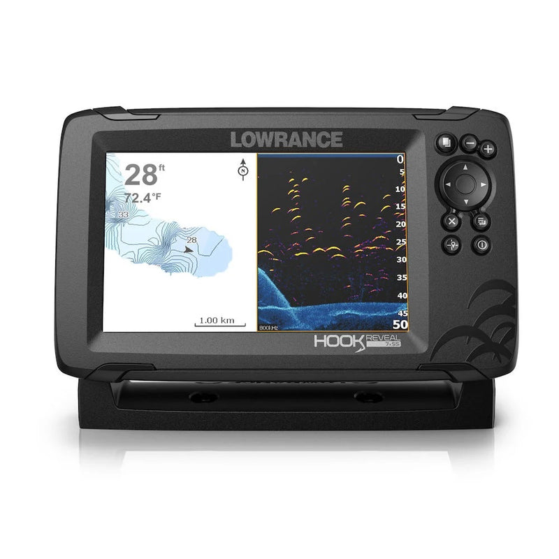 Lowrance Hook Reveal 7 Fishfinder Mid High CHIRP DownScan Transducer