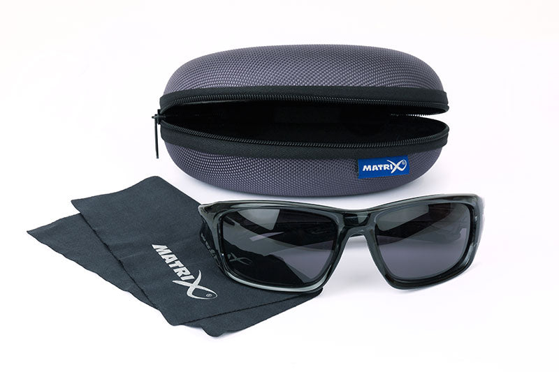 Matrix Polorised Sunglasses Wraps Trans black / grey lense