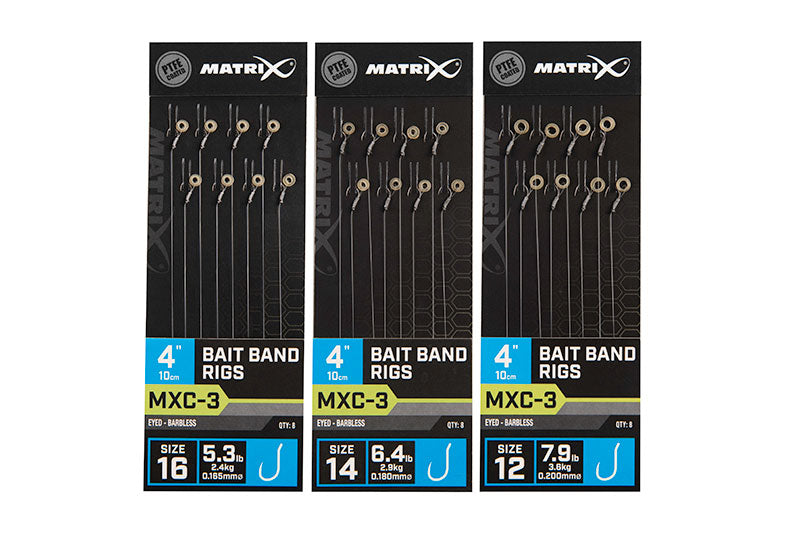 Matrix MXC-3 Bait Band Rigs Barbless 10cm/4ins