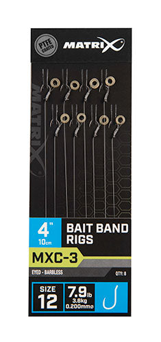 Matrix MXC-3 Bait Band Rigs Barbless 10cm/4ins