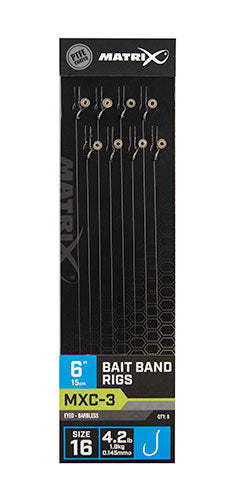 Matrix MXC-3 Bait Band Rigs Barbless 15cm/6ins