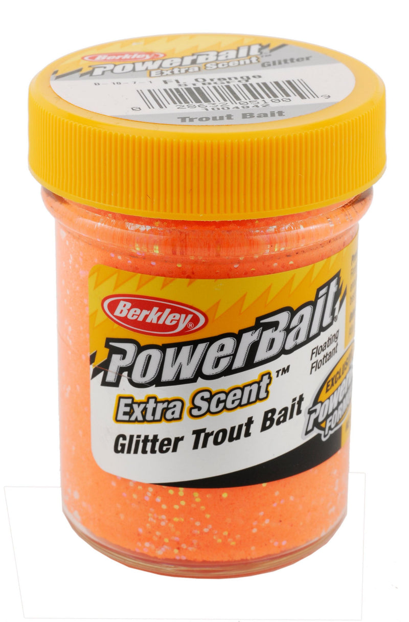 Berkley PowerBait Extra Scent Glitter Trout Bait Fl Orange