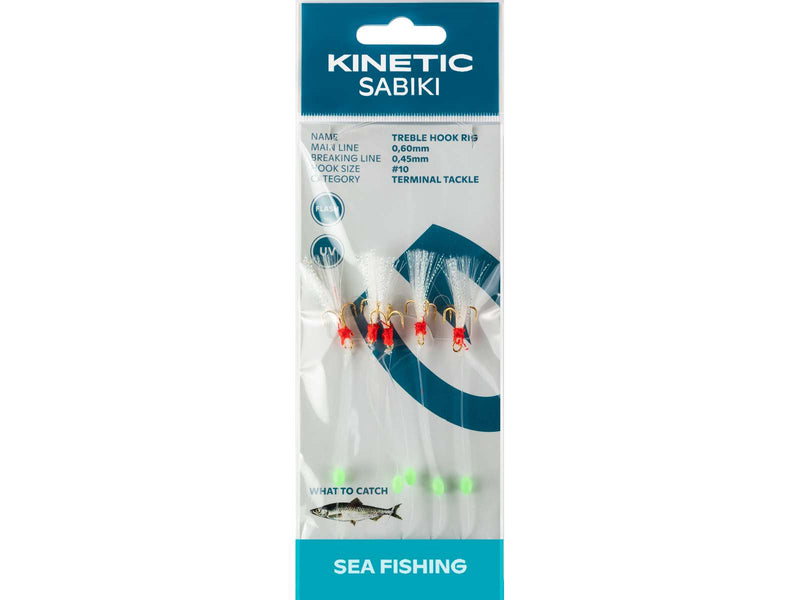 Kinetic Sabiki Treble Hook White Flash